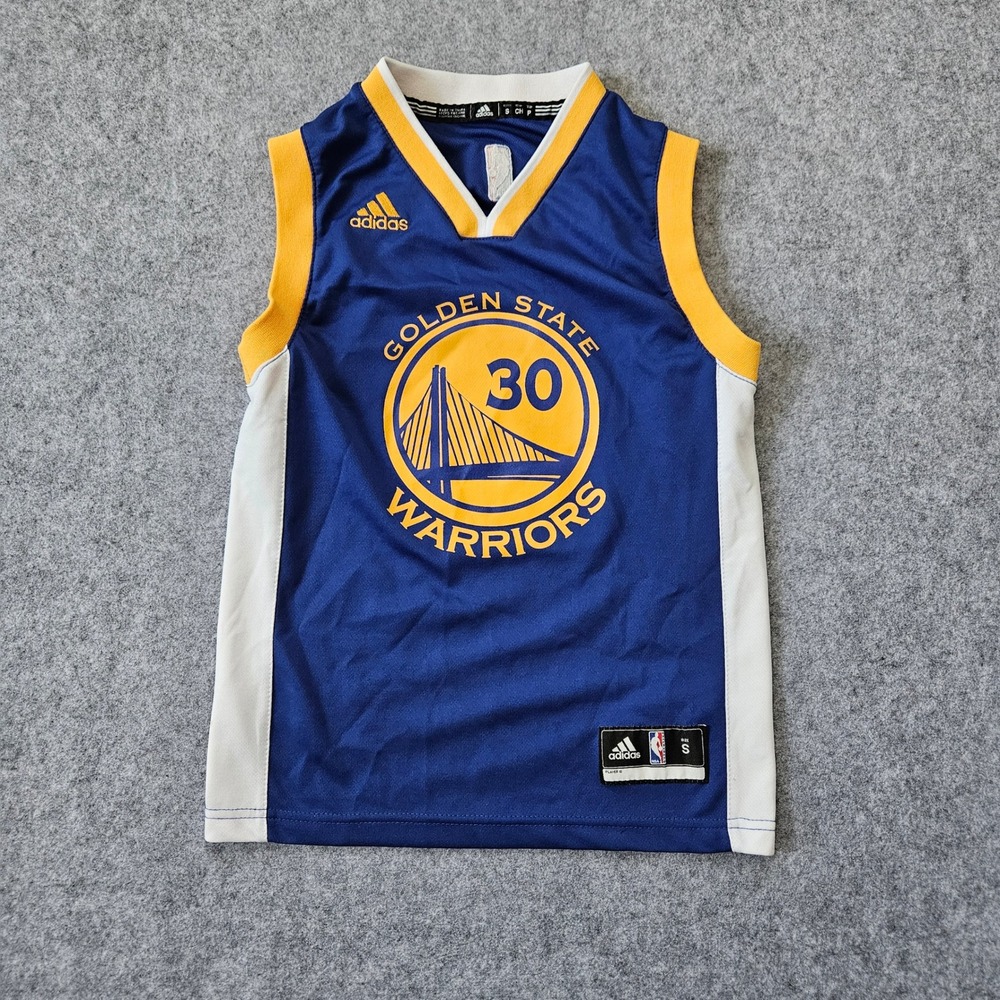 Adidas Golden State Warriors Stephen Curry 30 Unisex Youth Small Blue Jersey